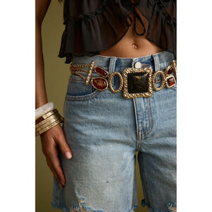 12th Tribe Soleil Statement Stone Gold Chain Belt Size O/SO/S